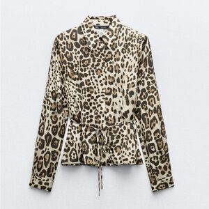 ZARA Animal Print Shirt size L - runs small